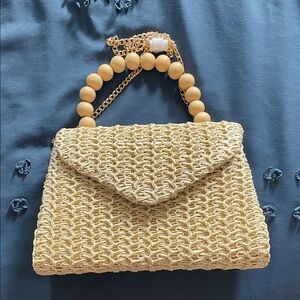 Elegant Tan Woven Handbag